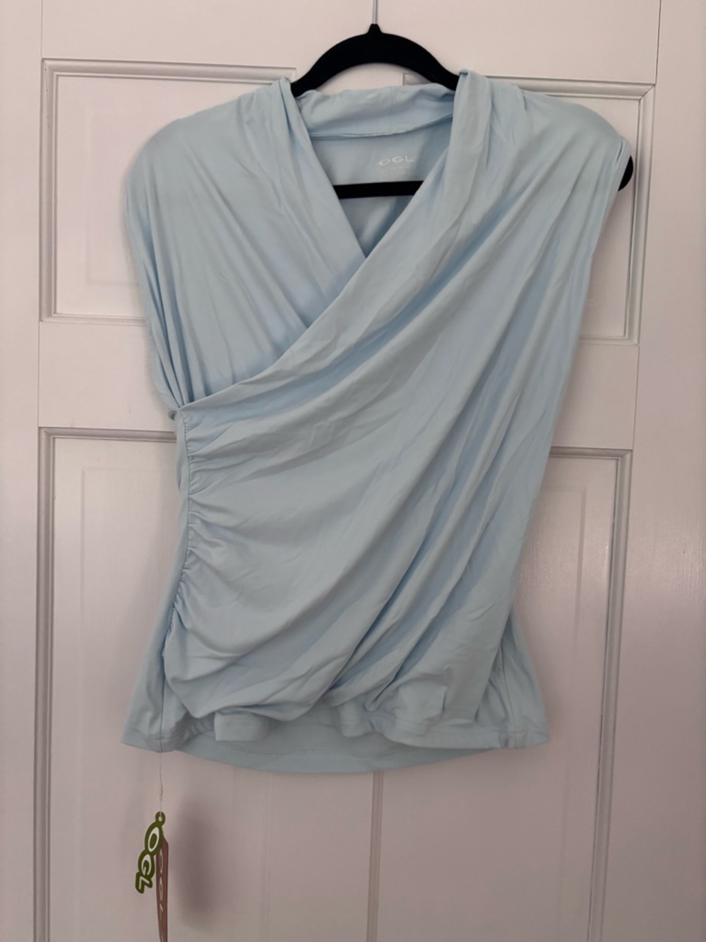 OGL Light Blue Draped Sleeveless Top